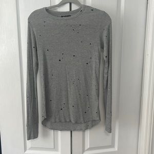 Michael Lauren Mathis Long Sleeve Tee in Heather Grey
